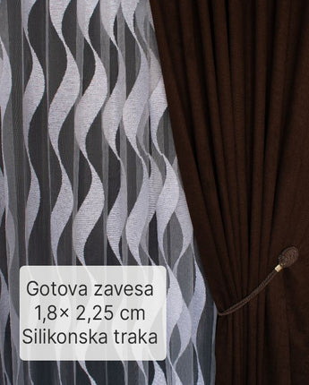 Gotova zavesa Lejla u beloj boji