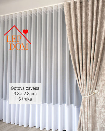 Gotova zavesa Eliza u beloj boji