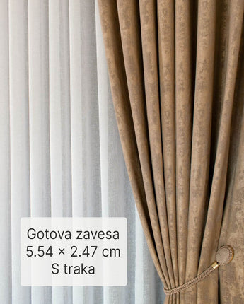 Gotova zavesa Lanena u beloj boji