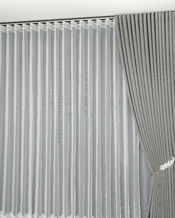 Zavesa sa belom bordurom- Alba