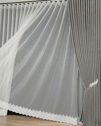 Zavesa sa belom bordurom- Alba
