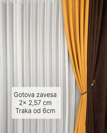 Gotova zavesa Lana u toplo beloj boji