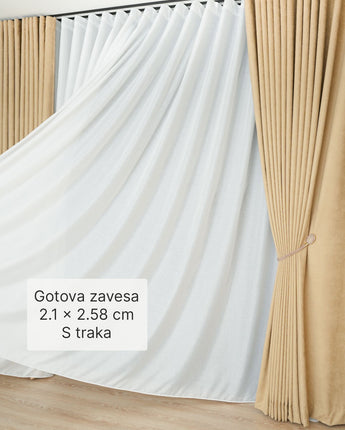 Gotova zavesa Keten bela