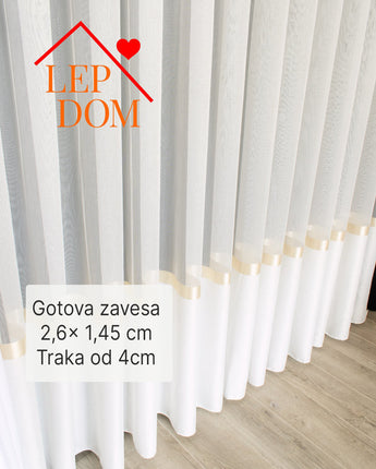 Gotova zavesa Eliza u krem boji